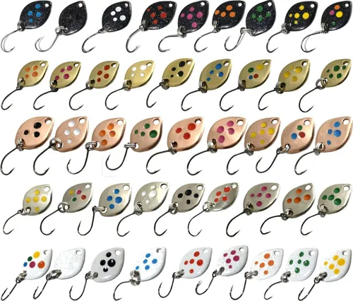 Troutwerk Spoon 0,8g 1,2cm - Forellenblinker, Troutwerk Farbe:kupferfarben/pinke Punkte