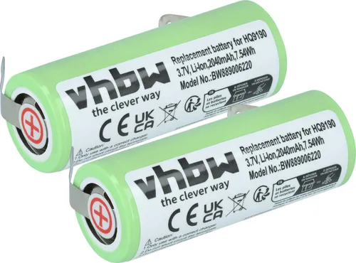 vhbw 2x Akku kompatibel mit Philips Norelco RQ1250, RQ1280, RQ1290, RQ1260 Rasierer (2040 mAh, 3,7 V, Li-Ion)