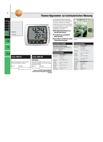 Produktbild Testo 608-H1 Luftfeuchtemessgerät (Hygrometer) 10% rF 98% rF Taupunkt-/Schimmelwarnanzeige