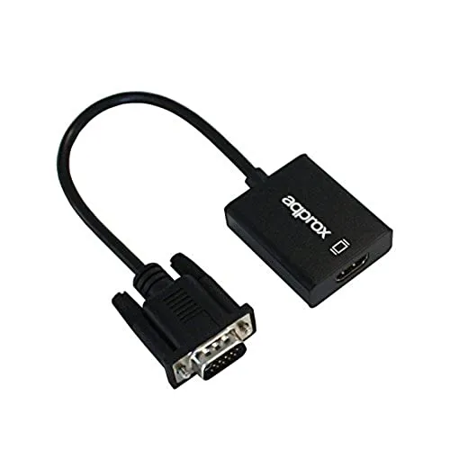 Approx appc25 VGA HDMI schwarz Adapter für Kabel (VGA, HDMI, männlich/weiblich, Schwarz, Kunststoff, Box)