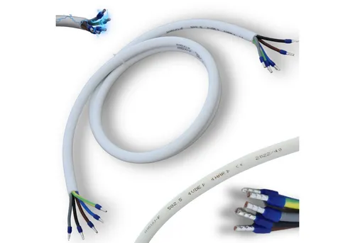 maxgo® Herd-Anschlussleitung Weiß H05VV-F 5G2,5 5m - Netzkabel für Herd und Ofen, flexibles und hochwertiges Kabel mit Aderendhülsen, perfekt für einfache Installation und Verwendung im Innenbereich.