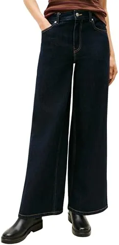 Tommy Hilfiger Damen Jeans Hose Rinse 70'S Wide Leg High Waist, Schwarz (Rinse), 30W/30L