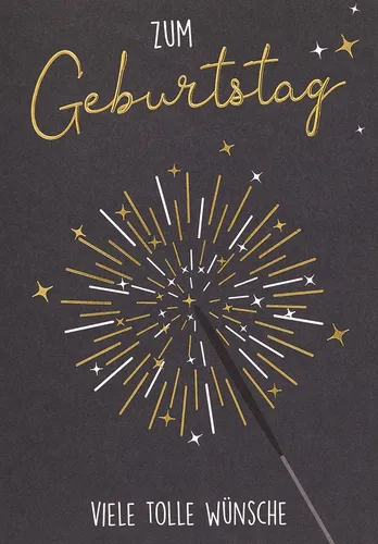 Geburtstag - Black & Gold - Glückwunschkarte im Format 11,5x17cm mit Umschlag -