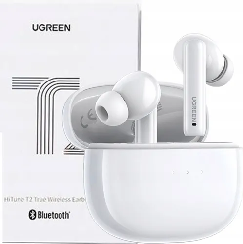Ugreen HiTune T3 TWS-Kopfhörer mit ANC, Bluetooth 5.2, Kabellos, Weiß - Kopfhörer mit aktiver Geräuschunterdrückung (ANC) und Bluetooth 5.2 für klare Klangqualität und hohen Tragekomfort. Perfekt für ruhige Musikmomente, auch in lauten Umgebungen.