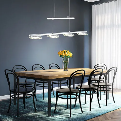 Trio 327710406 Watt LED Pendel Decken Hänge Lampe - Moderne Hängeleuchte aus Glas und Metall, höhenverstellbar und dimmbar für individuelle Lichtgestaltung, ideal für jeden Wohnbereich.
