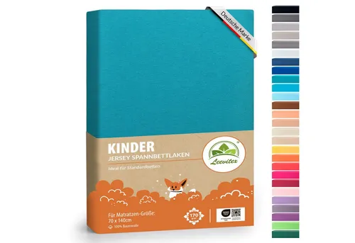leevitex® Spannbettlaken Spannbettlaken Kinder Spannbettlaken Premium 170 g/m², Gummizug: Rundumgummizug, (1 Stück), schwer & blickdicht, 100% Baumwolle, 70 x 140 cm