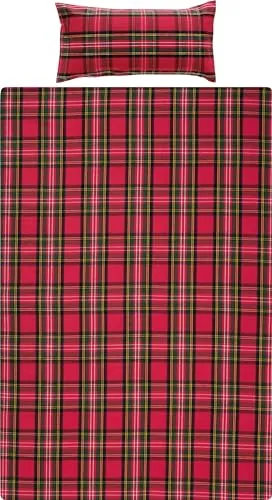 Erwin Müller Flanell-Bettwäsche Set - Rot, 40x80 cm / 155x200 cm - Bettwäsche-Sets aus 100% Baumwolle, hautsympathisch und atmungsaktiv. Samtweiches Material sorgt für ein warmes Gefühl in der kalten Jahreszeit.