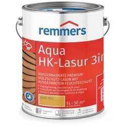 Remmers HK-Lasur 3in1 [plus] eiche hell, matt, 5 Liter - Premium Holzlasur für außen mit 3-fach Holzschutz: Imprägnierung, Grundierung und Lasur in einem. Ideal für Zäune, Carports und Gartenhäuser – schützt zuverlässig vor Feuchtigkeit und UV-Strahlen.
