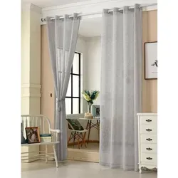 Gardinen transparent mit Ösen Leinenoptik Vorhang Schal Deko Ösenvorhang Halbtransparent Stores Voile Fensterschal Leinenvorhang für Wohnzimmer