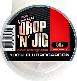 Fox Rage Fluocarbon Schnur Drop 'n' Jig 50m, Durchmesser/Tragkraft:0.20mm / 3.08kg Tragkraft