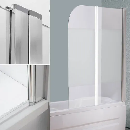 Produktbild Badewannenaufsatz Duschwand aus ESG-Glas, faltbar 140 cm