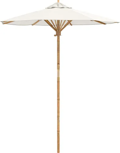 vidaXL Cremefarbener Garten-Schirm 180x230 cm aus Bambus - Eleganter Sonnenschirm für Garten und Terrasse, höhenverstellbar und UV-beständig. Genießen Sie Schatten und Stil bei Feiern und entspannten Nachmittagen.