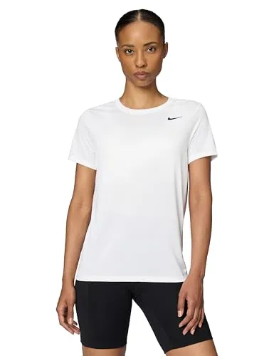 Nike Damen W NK DF RLGD SS Tee T-Shirt, White/Black, M