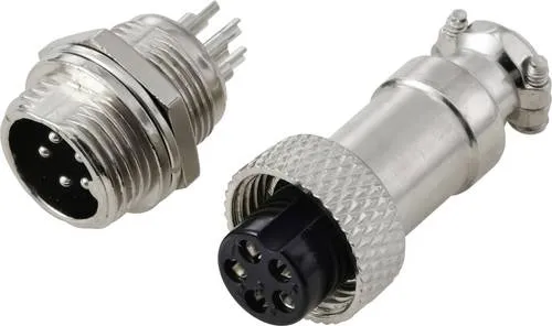 TRU COMPONENTS TC-13895588 Rundsteckverbinder Stecker, Buchsenkontakt Gesamtpolzahl: 5 Serie (Rundsteckverbinder): GX12 1 Set
