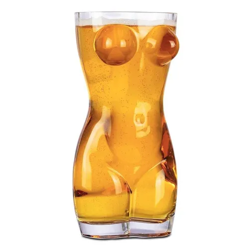 Geformtes Pint Glas Frau Körper Weibliche Silhouette Bier Ale Lager Starkes Glas