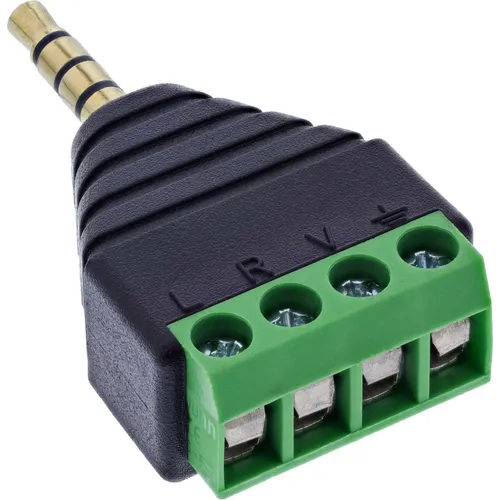 InLine® Adapter 3,5 mm Klinke 4-pol Stereo Mikro auf Terminalblock, schwarz