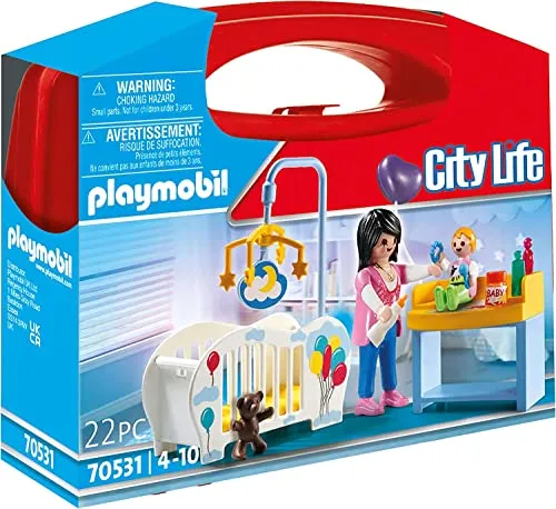 PLAYMOBIL City Life Babyzimmer-Set 70531 - Playmobil Spielzeug für Kinder ab 4 Jahren, inklusive Mama, Baby und umfangreichem Zubehör für kreativen Spielspaß im Kinderzimmer.