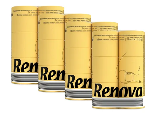 Toilettenpapier - gelb -  24 Rollen (4 Packs á 6 Rollen)