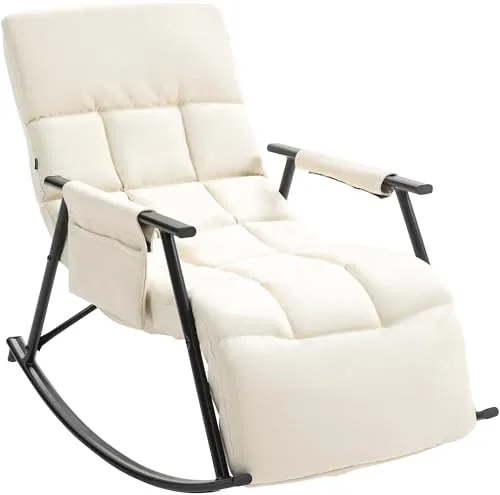 CLP Schaukelstuhl Cathy, Creme, Textil, 61x66x100 cm