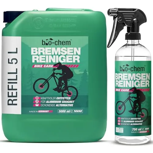 bio-chem Bremsenreiniger Spray 5 l Kanister - Bremsenreiniger mit starker Lösekraft, kennzeichnungsfrei und ideal für Auto, Motorrad und Fahrrad – entfernt mühelos Fett, Öl und Schmutz.