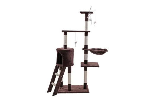 Kratzbaum Katzenbaum 138 cm XXL Kletterbaum - Kratzbäume & Möbel, 138 cm hoch mit stabiler Bodenplatte, 4 Liegeflächen, 1 Höhle und 4 Spiel-Mäusen für stundenlangen Spielspaß.