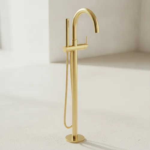 GROHE Einhand-Wannenbatterie Atrio 24368 mit Brauseset in gold von GROHE