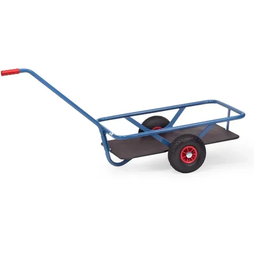 Fetra Handwagen mit wasserfestem Boden und PU-Bereifung - Robuster Handwagen aus pulverbeschichtetem Stahlrohr, ideal für den Außenbereich. Mit wasserfestem Sperrholz und pannensicheren PU-Rädern für vielseitige Transportmöglichkeiten.