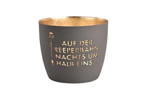 Gift Company Madras, Windlicht, M, Reeperbahn, dunkelgrau/gold, 1144704038