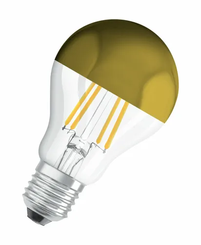 OSRAM E27 LED STAR Kopfspiegllampe Gold 6,5W - Energiesparlampe mit 400-799 lm Lichtstrom, warmweißem Licht und einer Lebensdauer von bis zu 20.000 Stunden – ideal für stimmungsvolle Beleuchtung.