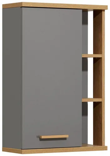 Xora Hängeschrank QS 924, Grau, Eiche, Glas, 2 Fächer