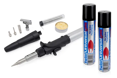 GALLUNOPTIMAL AGIL100 Gaslötkolben-SET bis 1300°C mit Zubehör Löten Brandmalerei