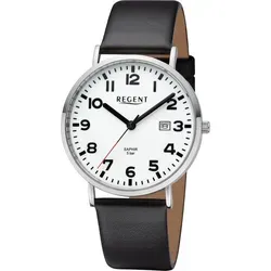 REGENT Herrenuhr 11110934 mit Leuchtendem Zifferblatt - Armbanduhren für Herren mit kratzfestem Synthetik-Saphirglas und praktischem Kalender – ideal für stilbewusste Männer.