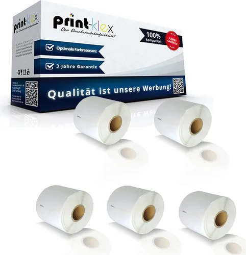 5x Kompatible Etiketten-Rollen für Dymo 99014 Labelwriter 450TwinTurbo Labelwriter DUO Labelwriter SE450 Labelwriter TwinTurbo 99014 S0722430 101 mm x 54 mm 220 Etiketten Label Büro Pro Serie