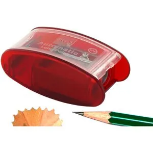 Kum Spitzer AS2, 1053021, rot-transparent, doppelter Dosenspitzer, aus Kunststoff