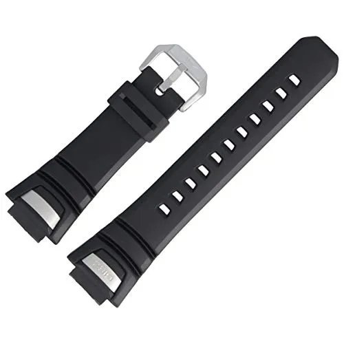 Casio Uhrenarmband Ersatzband 16mm Schwarz - GS-1100 - Original Ersatzarmband für Casio Uhrenmodelle mit 16mm Stegbreite. Hochwertiges Kunststoffband in Schwarz mit stabiler Dornschließe. Einfacher Austausch für einen frischen Look!