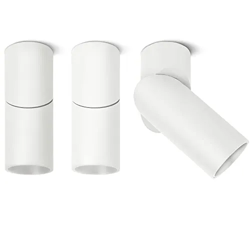 SSC-LUXon TOBI-L Deckenstrahler 3 Stück 2-in-1 - Deckenspots mit elegantem Design, schwenkbar und drehbar für flexible Beleuchtung in Wohnräumen. Ideal als Akzentlicht oder Flurbeleuchtung.