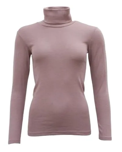 Engel, Damen Rollkragen Pullover, 70% Wolle (kbT), 30% Seide (DustyRose, 46-48)