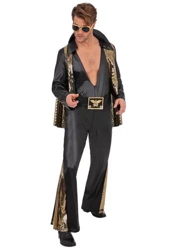 Smiffys Elvis Bühnenoutfit schwarz-gold von Smiffys