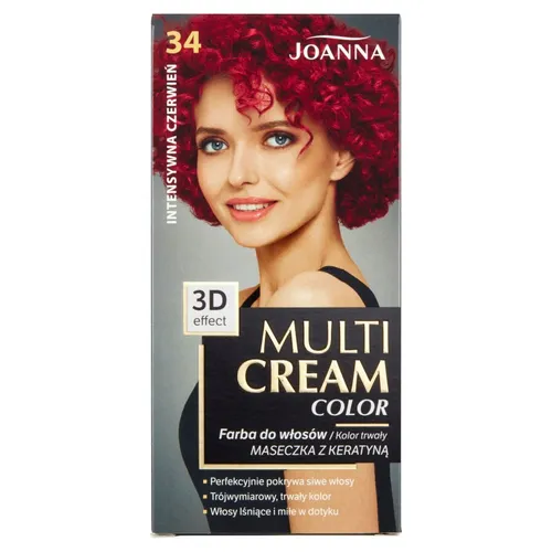 Multi Cream Color farba do włosów 34 Intensywna Czerwień Joanna 5901018013226