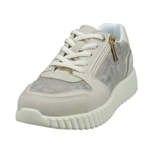 Bugatti Damen Sandaletten - Bequeme Sommersandalen für Damen - Wanderschuhe mit flachem Absatz, ideal für Freizeit und Sommer. Bequem und stylish in Beige/Metallics, perfekt für lange Spaziergänge.