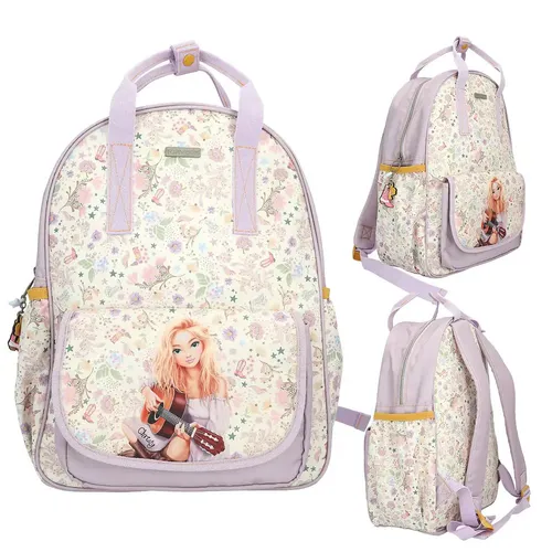 Depesche 13672 TOPModel Cowgirl Rucksack - Schulranzen für Mädchen in Lila und Creme, mit verstellbaren Trägern und praktischem Stauraum für Schule und Freizeit.