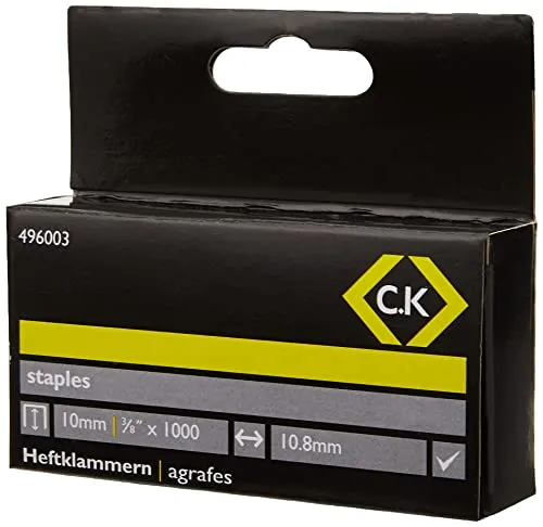 C.K Klammern für Heftapparat | Tacker | verzinkt | 10,5 x 10 mm | Inhalt 1.000 Stück | 496003