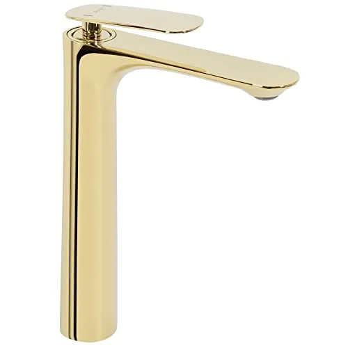 Wasserhahn Armatur Waschtisch Einhebel Waschbeckenarmatur Design Gold Rea - Elegante goldene Waschbeckenarmatur mit wassersparendem Design, ideal für moderne Badezimmer. Hochwertiges Messing und 2 Jahre Herstellergarantie.