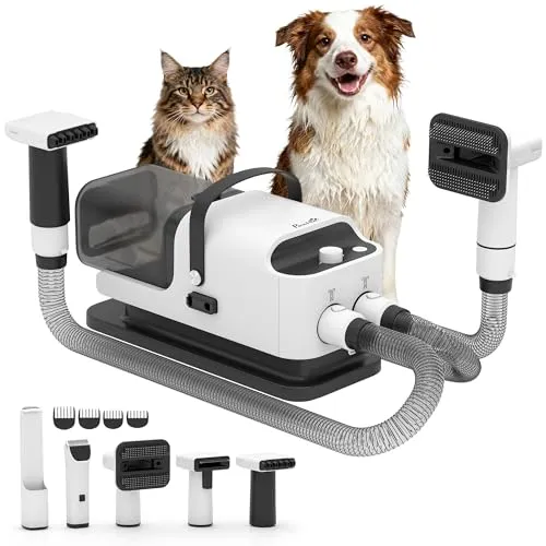 PawHut Hundeschermaschine mit Staubsauger – Profi Haustierpflegeset 5-in-1