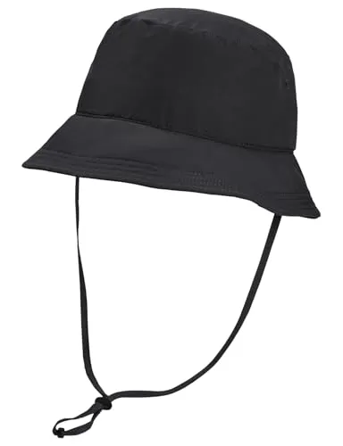 Jack Wolfskin Unisex Sun HAT Sonnenhut, Black, 56 - Hüte & Caps mit einstellbarem Kinnband für optimalen UV-Schutz und bequemen Tragekomfort – ideal für sonnige Tage.