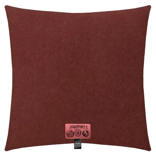 Soft-Fleece-Kissenbezug – Polarfleece-Kissenbezug mit Häkelstich – Flauschige Kissenhülle – 40x40 cm – 851 Copper Coin – von 'zoeppritz since 1828', 702291-851-50x50