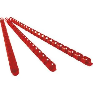 GBC Plastikbinderücken 4028215, 10 mm, rot, 21 Ringe, 100 Stück