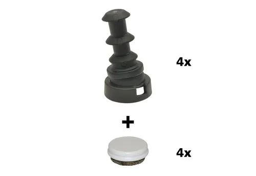 WAGNER design yourself Klick-Gleiter QuickClick® Stuhlgleiter I 4er-Set Gelenkgleiter zum Einstecken in Rundrohre - wendbar Wollfilz + Kunststoff - DUO - Innen Ø 10, 12, 14, 16, 18 mm / Außen Ø 14, 16, 18, 20, 22 mm - Made in DE