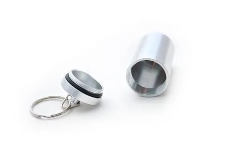 Pillendose silber 68 x 31 mm Pillenbox Tablettendose Schlüsselanhänger Alu Box