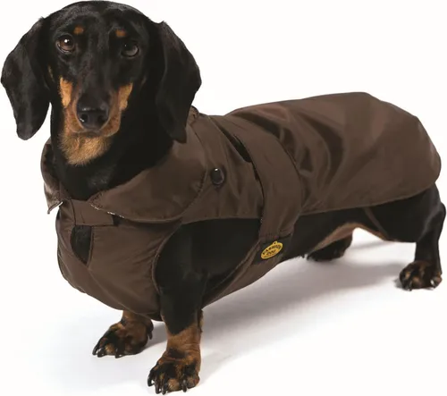 Fashion Dog Hundemantel für Dackel - Braun, 43 cm - Sonstiger Hundebedarf, stylischer und warmer Mantel aus 100% Polyamid, perfekt für Dackel und schützt vor Kälte.
